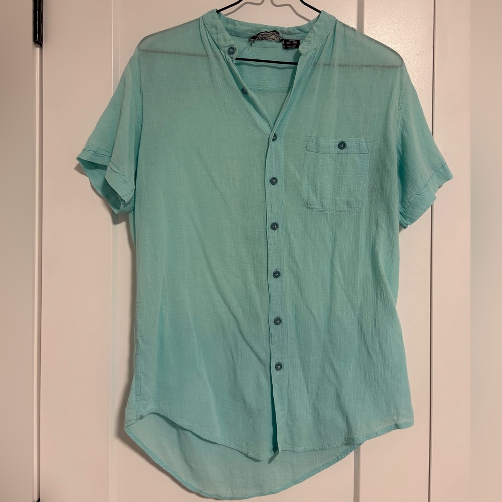 Pier Connection Cotton Light Blue‎ Casual Shirt Wen's Size Medium